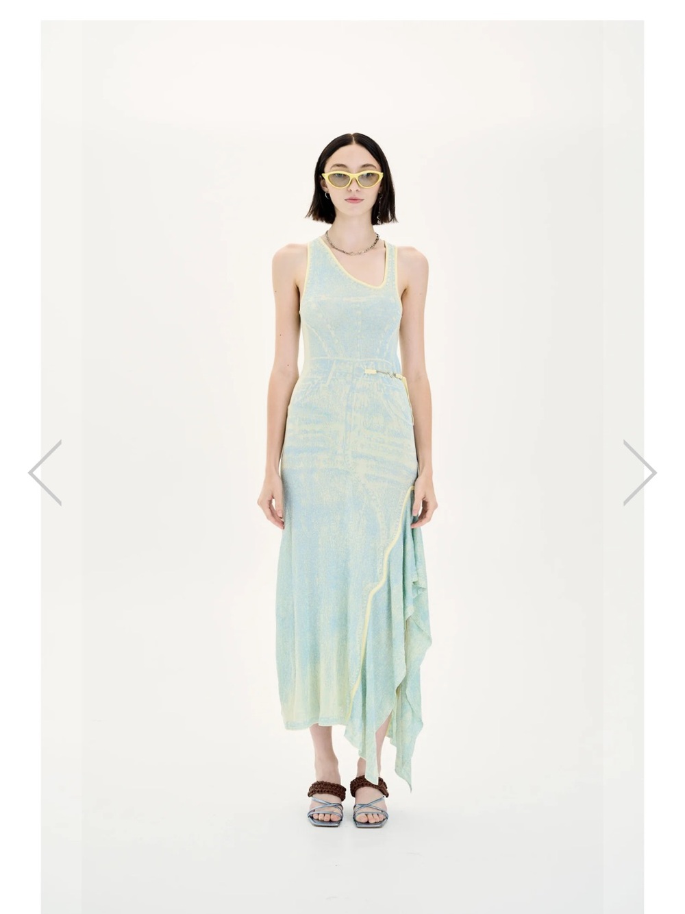 Ph5 PEONY FAKE DENIM SHEER MAXI TANK DRESS